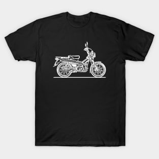 CT125 Motorcycle White Sketch Art T-Shirt